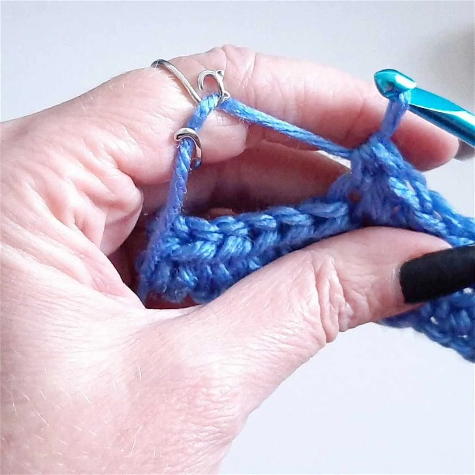 Adjustable Yarn Crochet Ring Protect With Kitty Ears Perfect